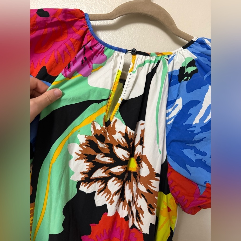 Christopher john Rogers x Target high low maxi Dress with puff short sleeves - Picture 9 of 13